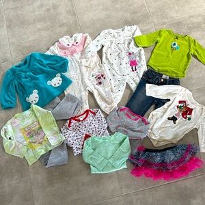 13 Piece Girl's Children's Place, Carter's, Disney Mix & Match Bundle-Size 6-9M